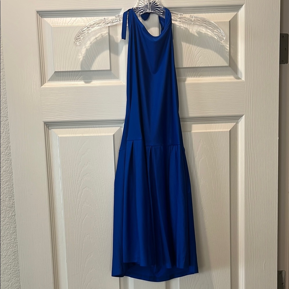 Blue halter dress